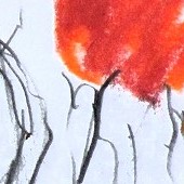 ohne titel, 2023, mischtechnik auf papier, 14,8x21 cm, vg bildkunst + axel hptner